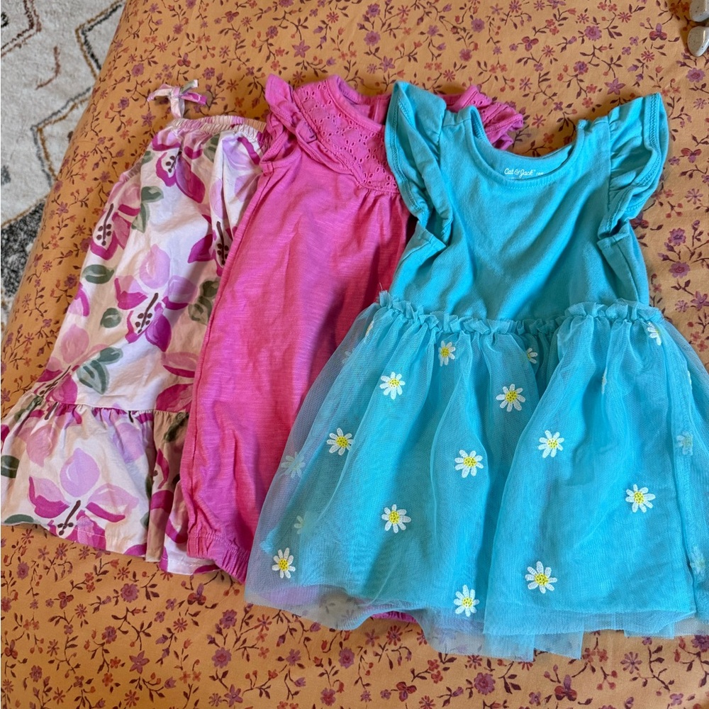 18 month Girls' Pink and Blue Floral Dress bundle.